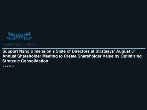 Nano Dimension | Mergers and Acquisitions Presentation Deck | 36 slides