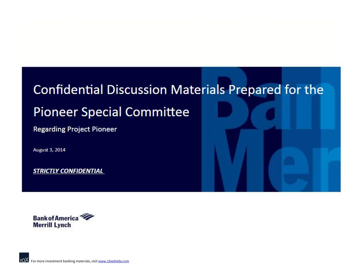 Bank of America | Investment Banking Pitch Book | 46 slides · slide 1