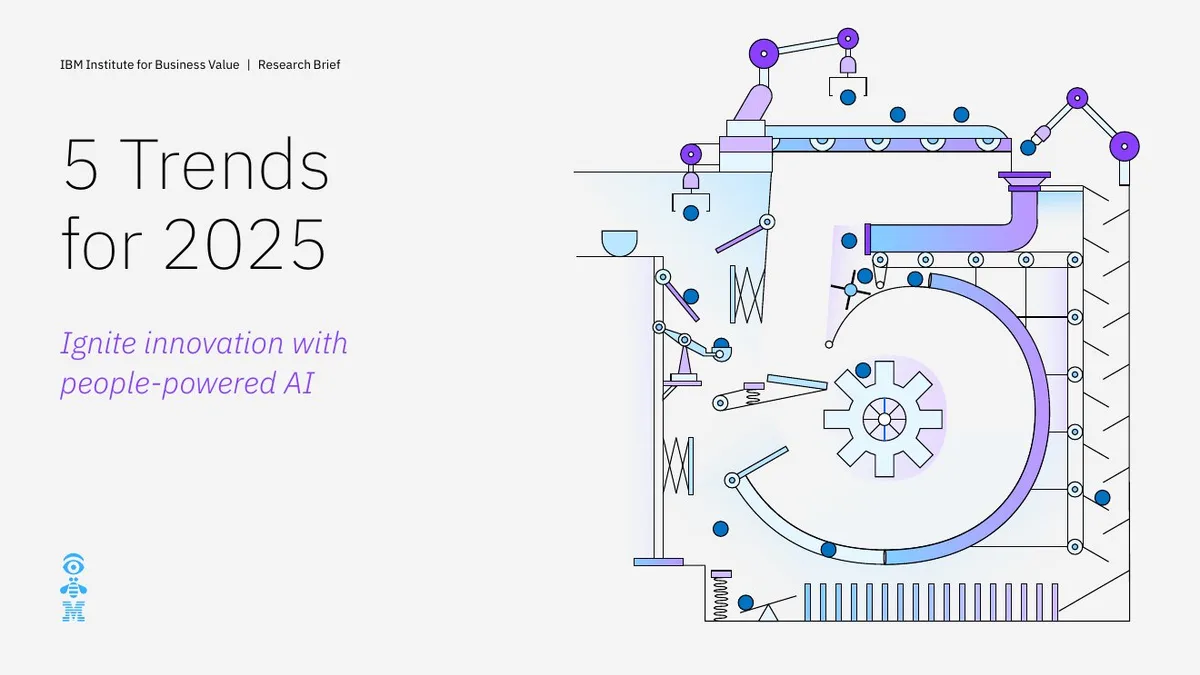 The number '5' is stylized as a complex industrial machine.