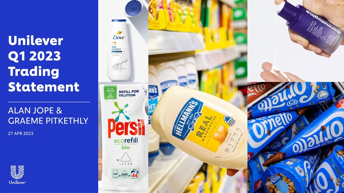 Unilever | Results Presentation Deck | 19 slides · slide 1