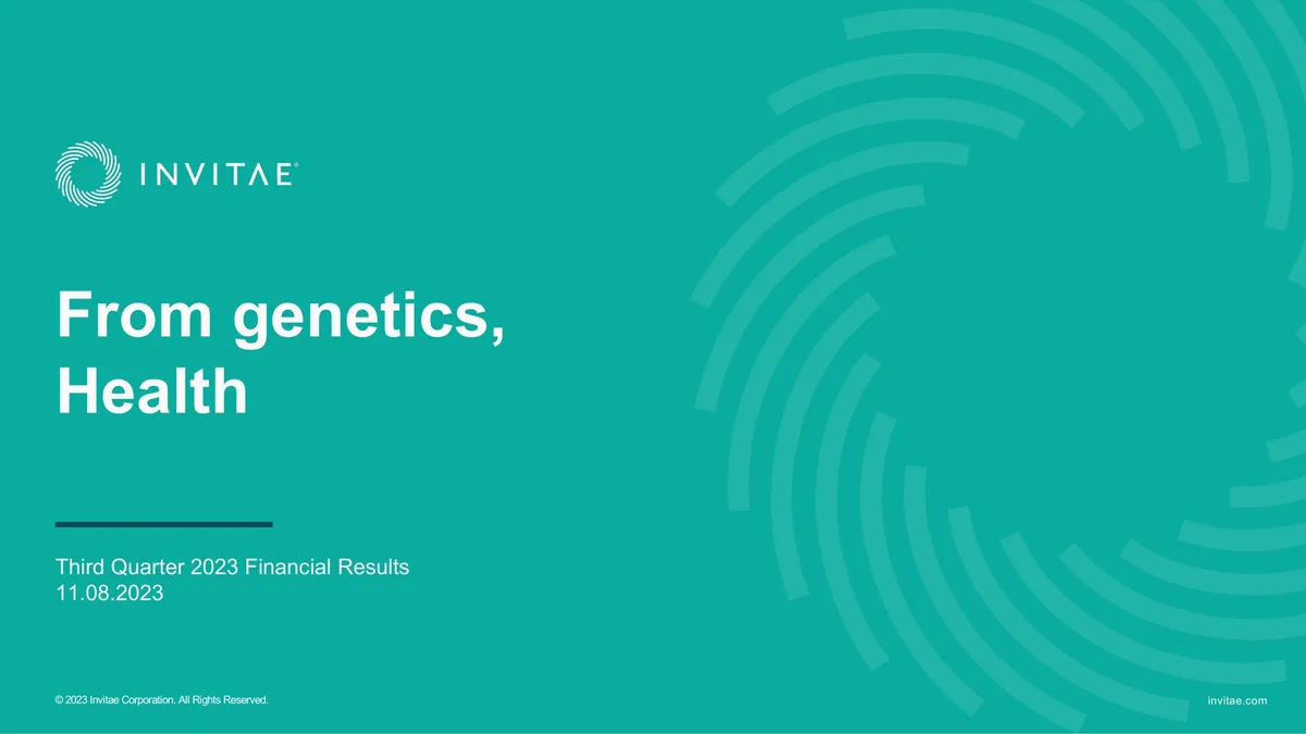 Invitae | Results Presentation Deck | 27 slides · slide 1