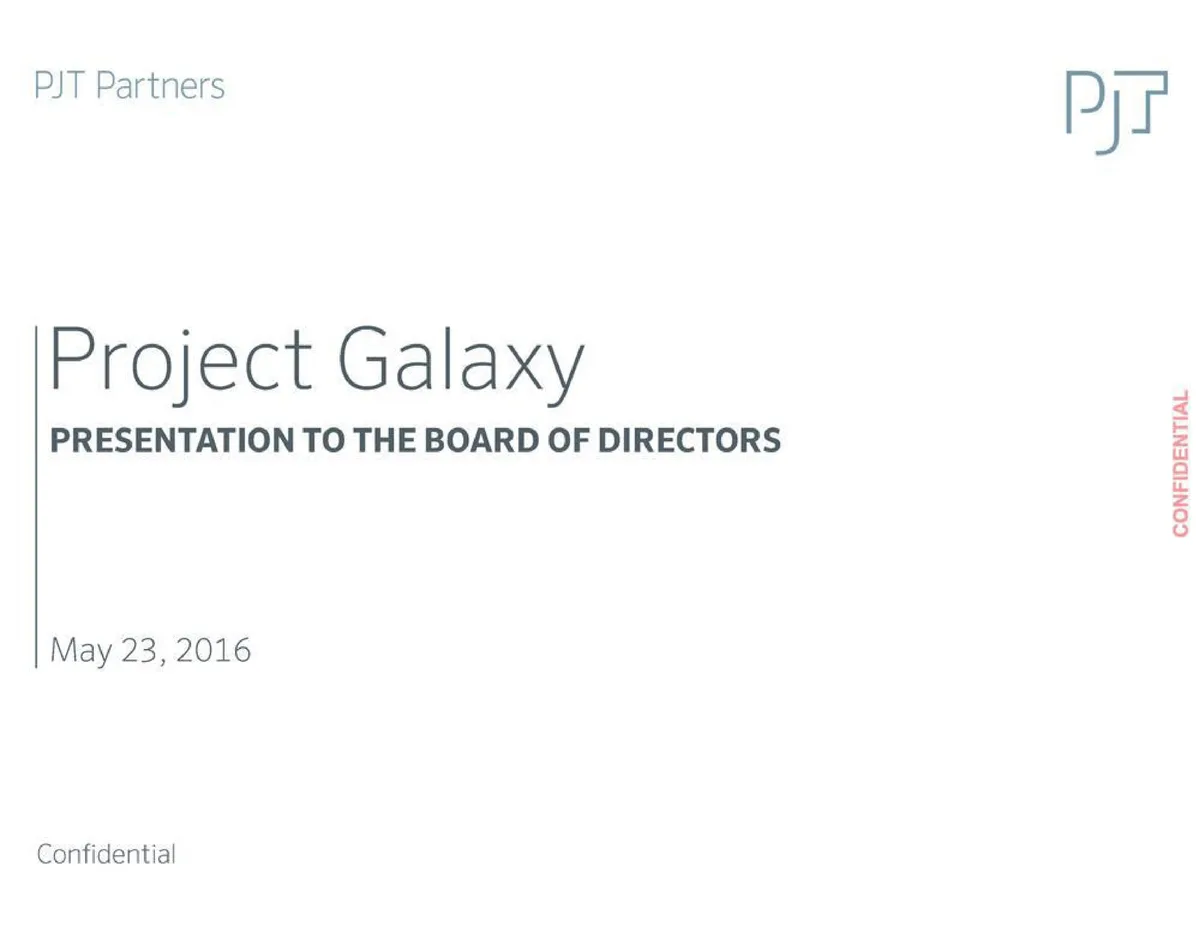PJT Partners | Investment Banking Pitch Book | 8 slides · slide 1