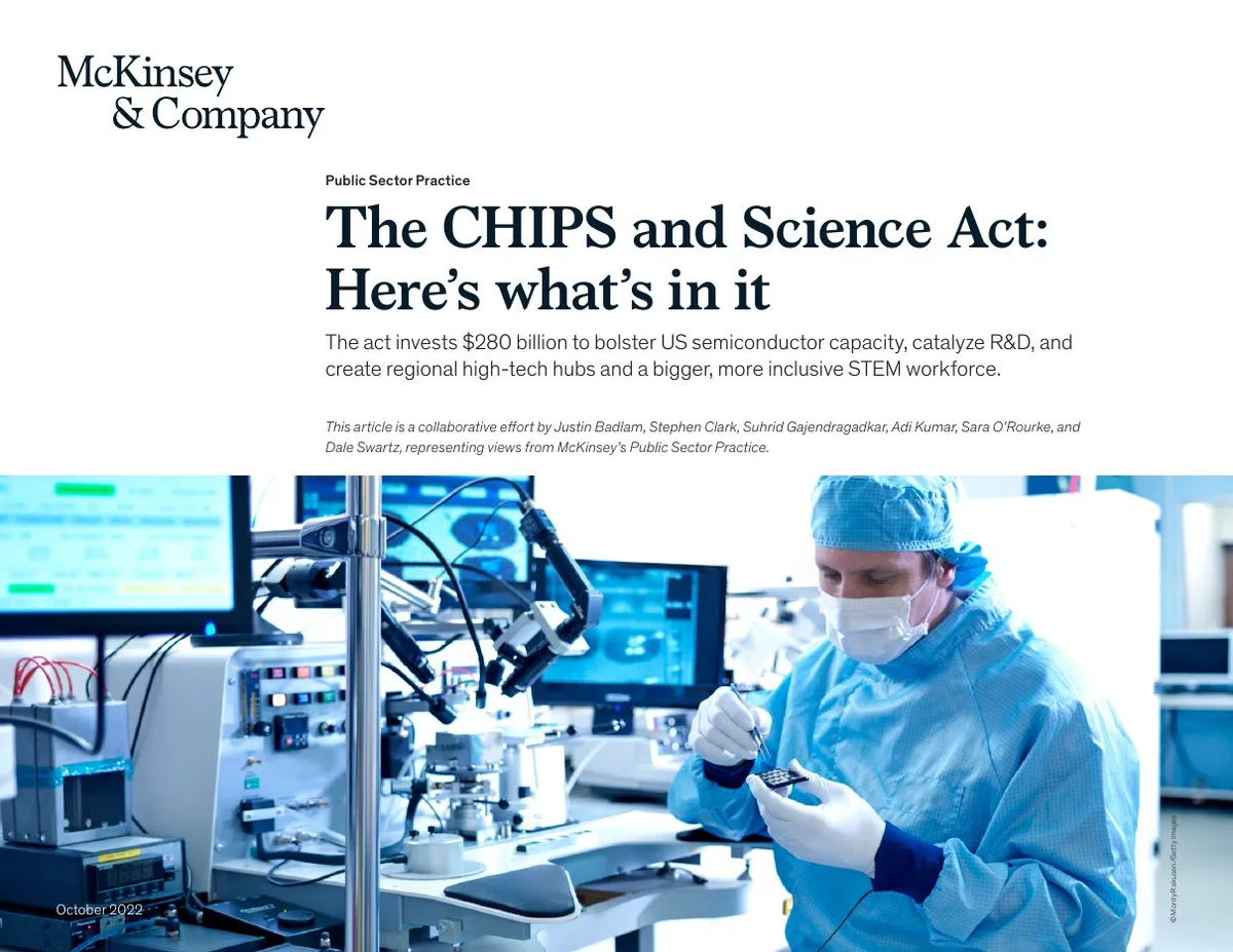 Includes McKinsey logo, practice area, author list, and date.