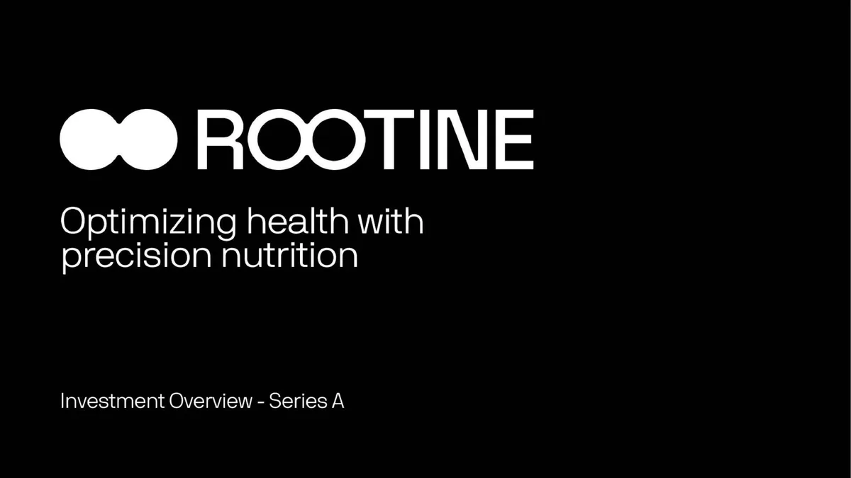 Rootine: personalized nutrition startup raises $10 million · slide 1
