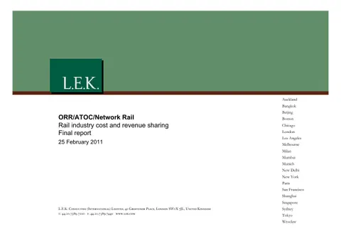 Rail industry cost and revenue sharing (2011)