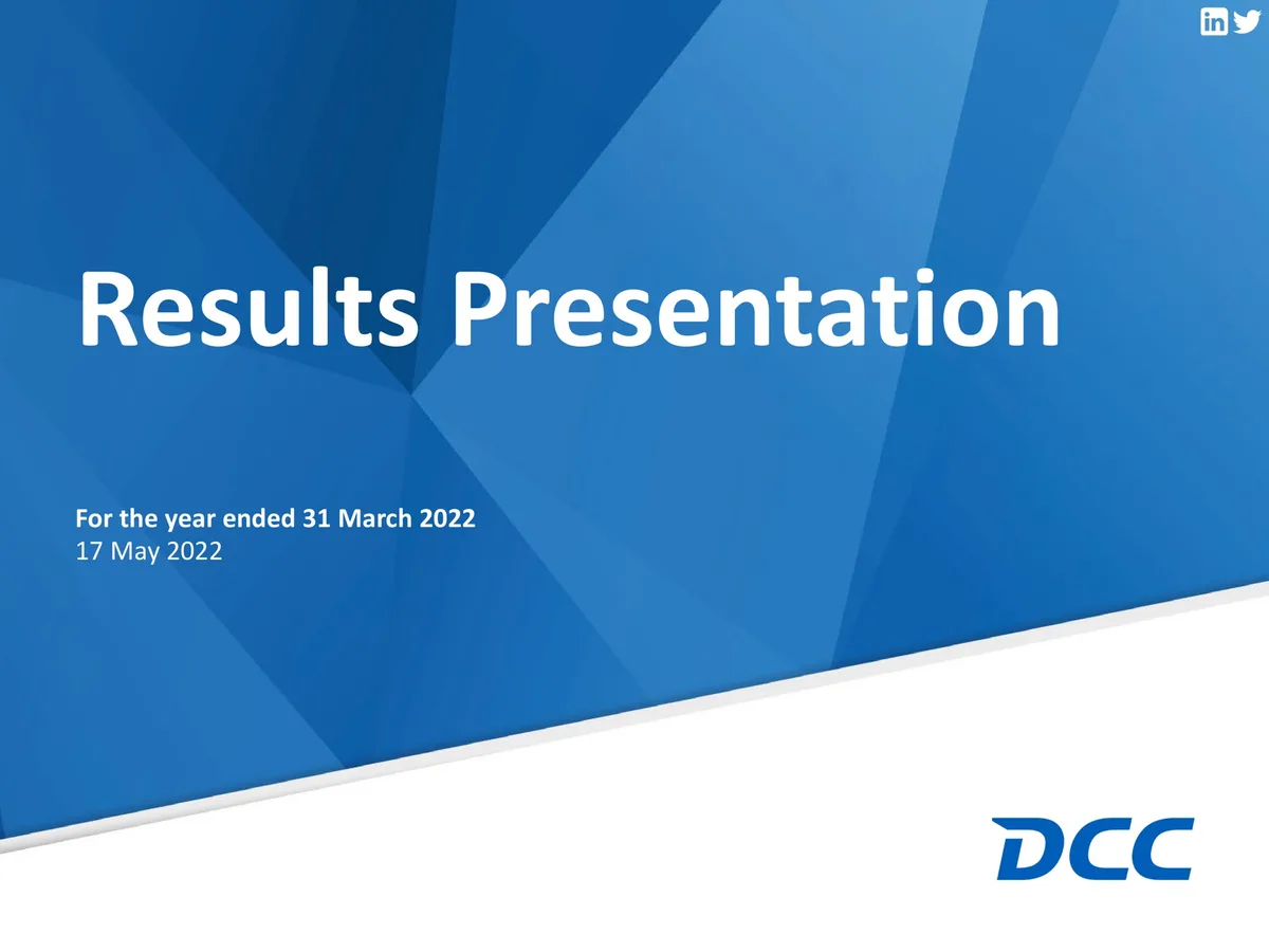 DCC | Results Presentation Deck | 29 slides · slide 1
