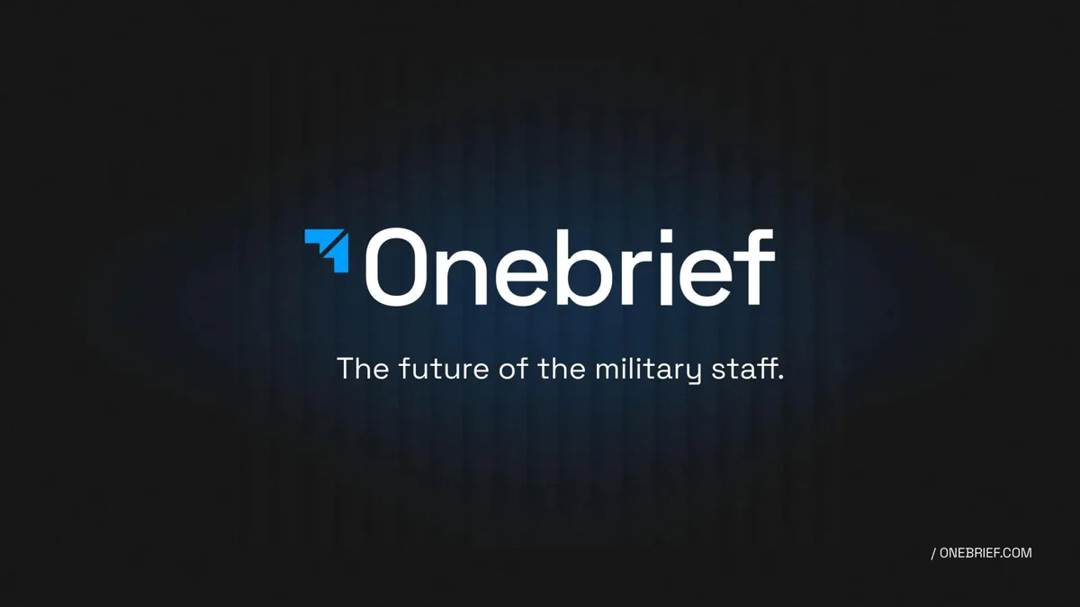 Exclusive pitch deck: How Onebrief raised $20M and became a defense tech unicorn · slide 1
