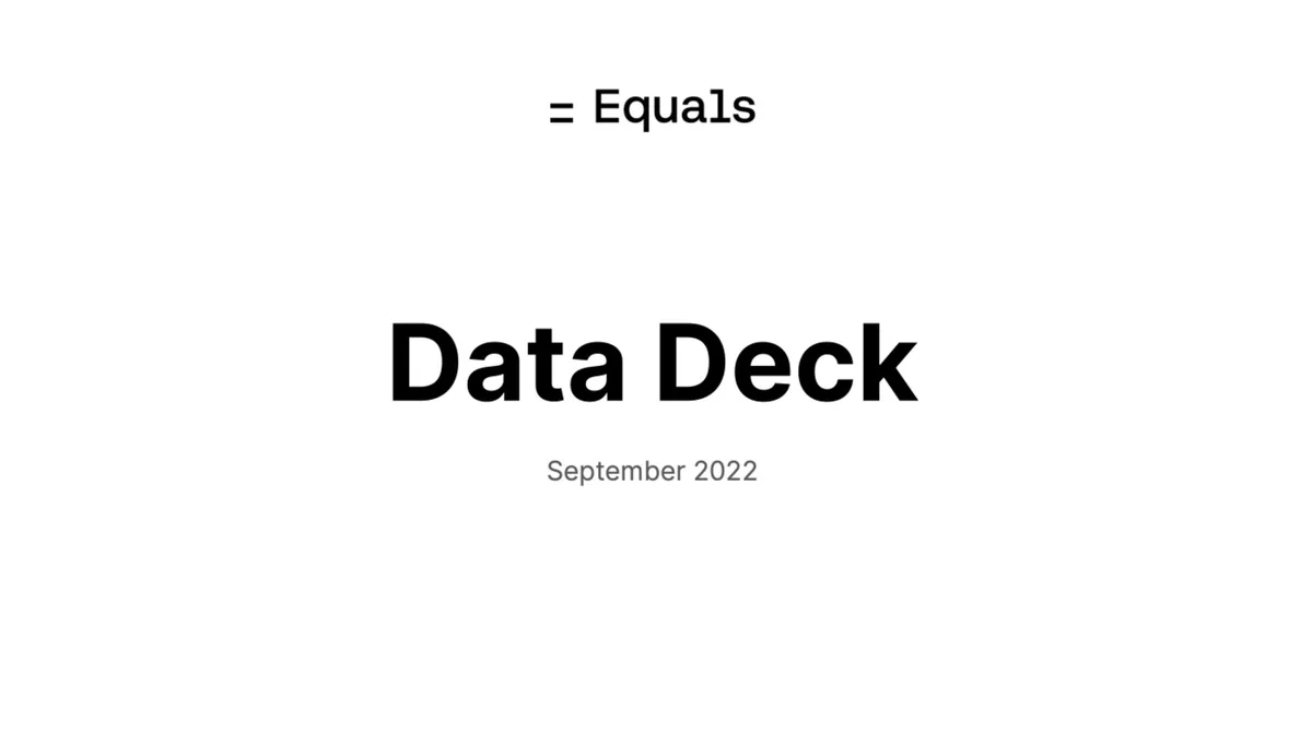 Equals | Start Up Pitch Deck | 7 slides · slide 1