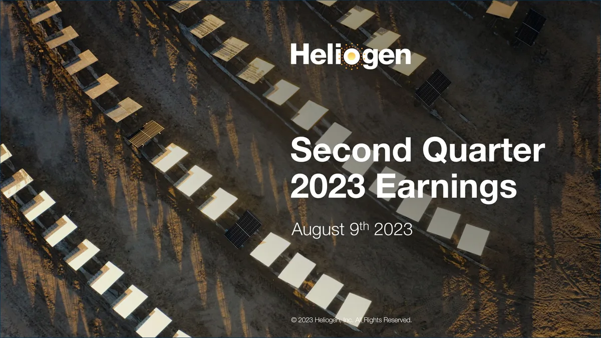 Heliogen | Results Presentation Deck | 13 slides · slide 1