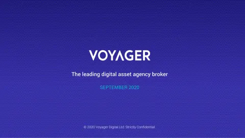Voyager Digital | Investor Presentation Deck | 21 slides
