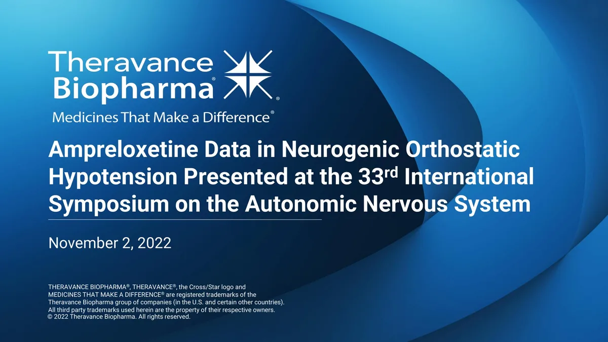 Theravance Biopharma | Investor Conference Presentation Deck | 44 slides · slide 1