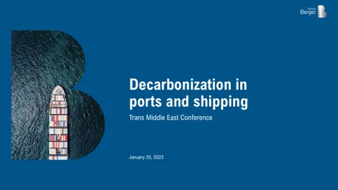 Decarbonization in ports and shipping