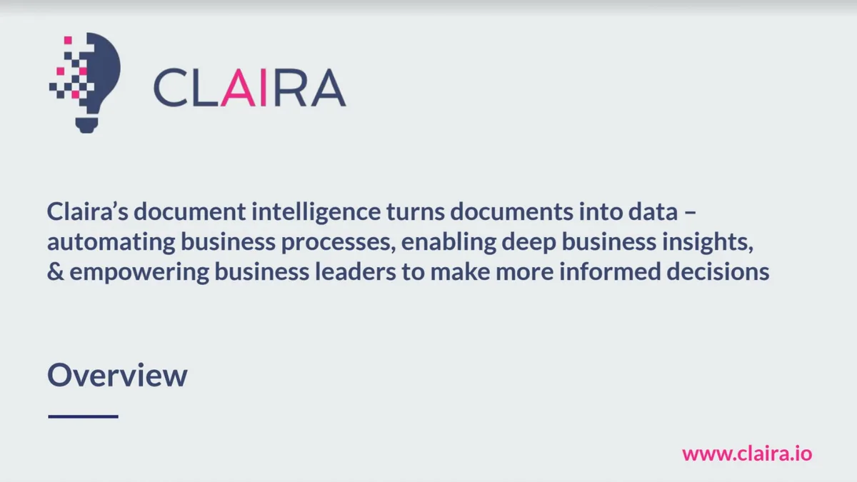 See the 14-page pitch deck that sold Citi on Claira;; a startup using AI to help firms read through financial contracts in a fraction of the time · slide 1