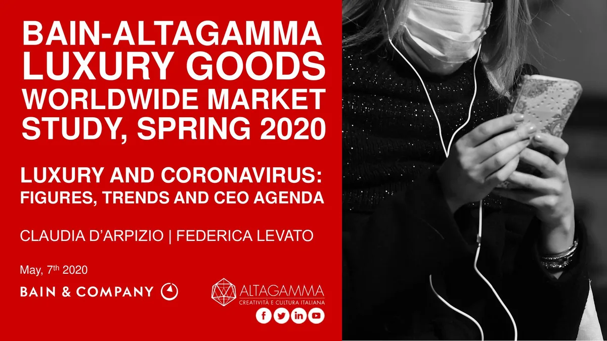 Bain Luxury and coronavirus figures trends and ceo agenda · slide 1