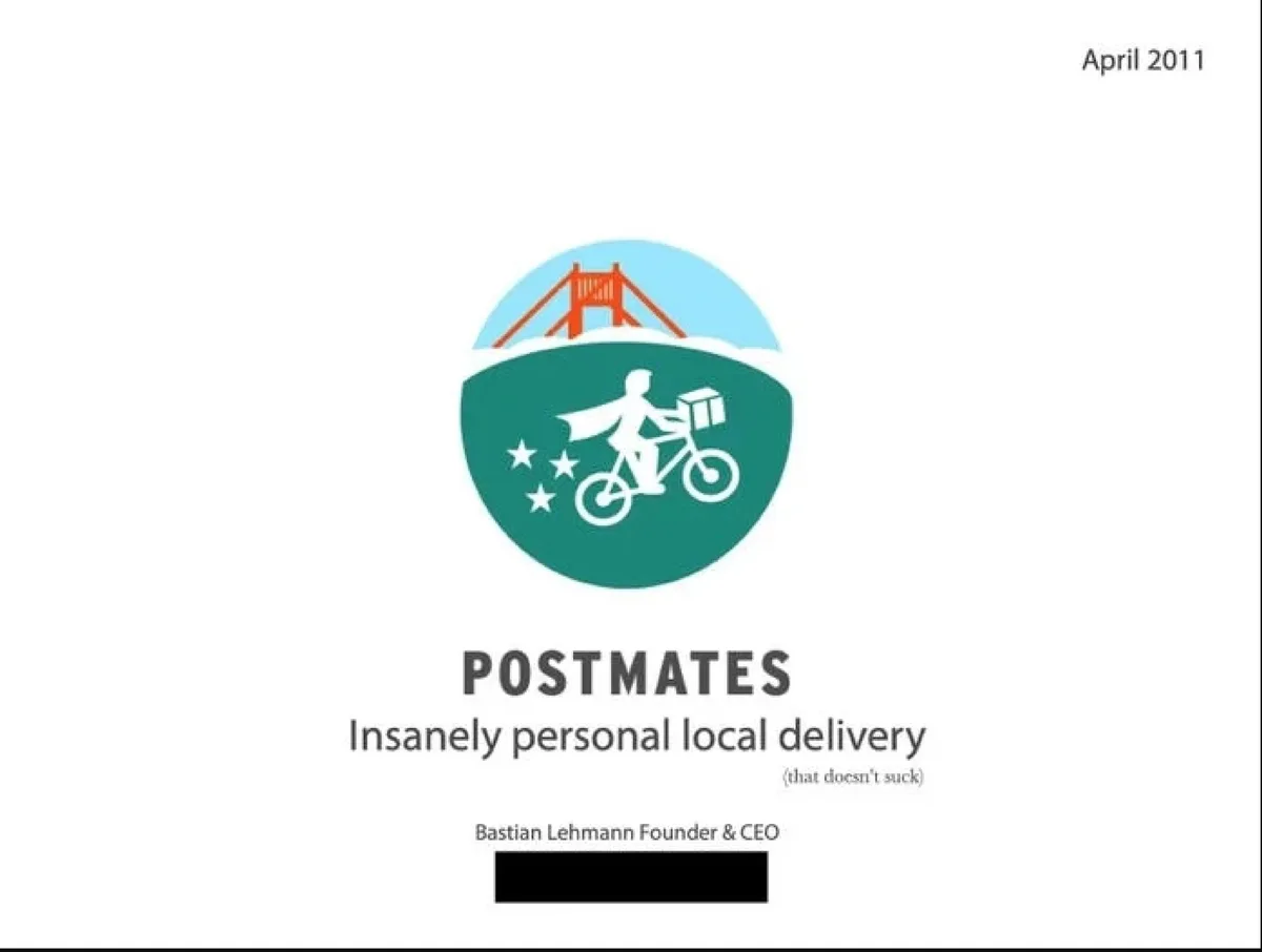 Includes company logo, tagline, founder name, and date.