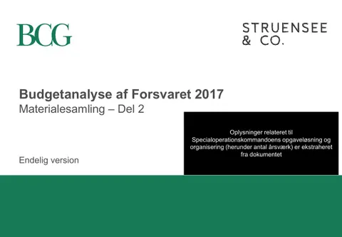 Budgetanalyse af Forsvaret 2017 Materialesamling Del 2
