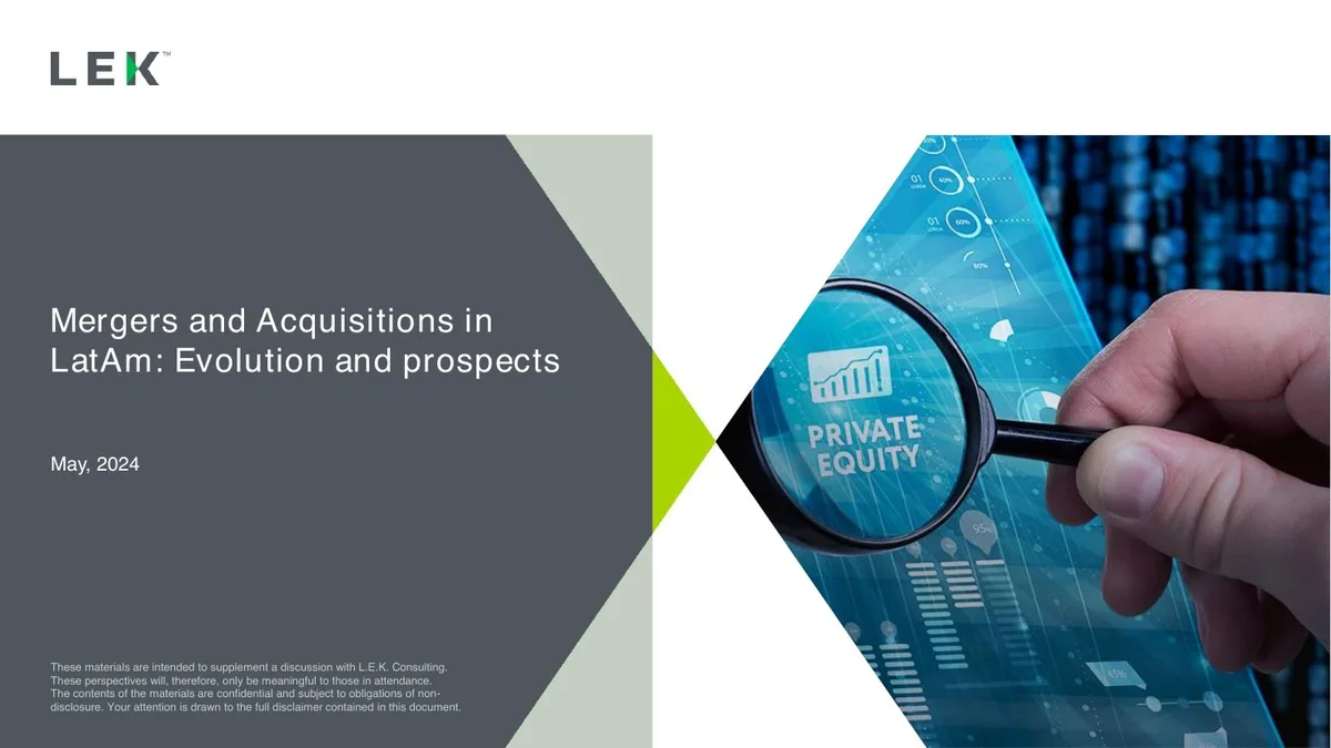 Mergers and Acquisitions in LatAm: Evolution and prospects · slide 1