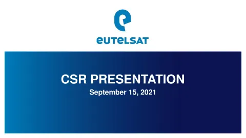 Eutelsat | ESG Presentation Deck | 22 slides
