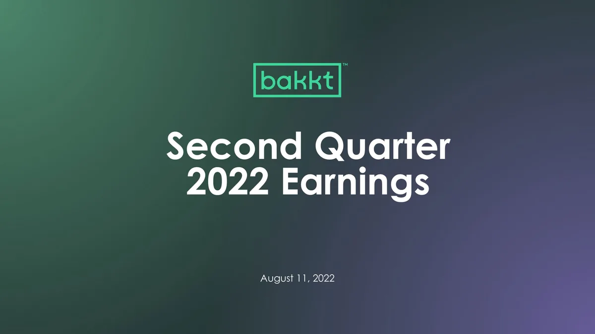 Bakkt | Results Presentation Deck | 27 slides · slide 1