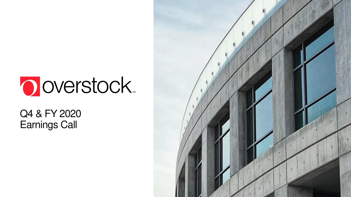 Overstock | Results Presentation Deck | 37 slides · slide 1