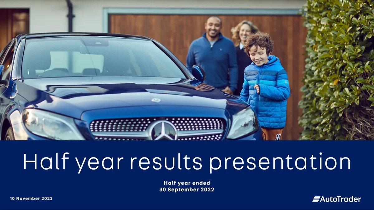 Auto Trader Group | Results Presentation Deck | 34 slides · slide 1