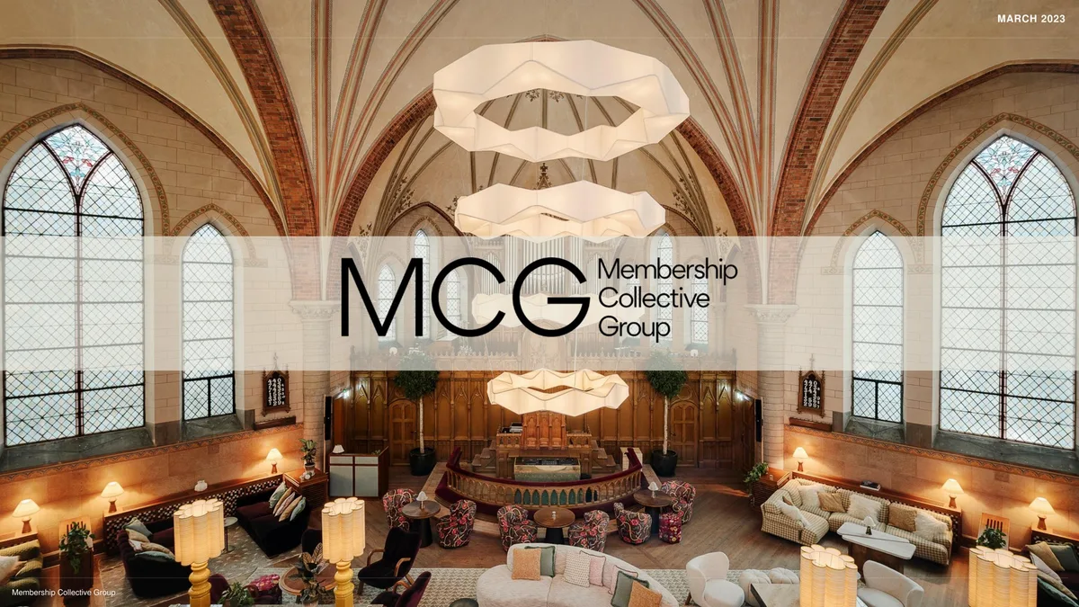 The image shows a high-end interior space, likely a club or hotel lobby.