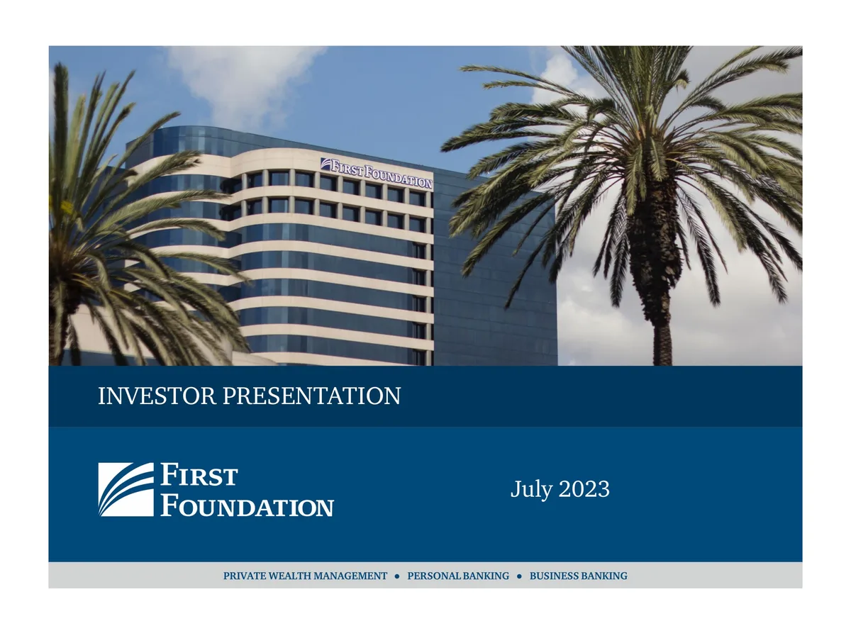 First Foundation | Investor Presentation Deck | 48 slides · slide 1