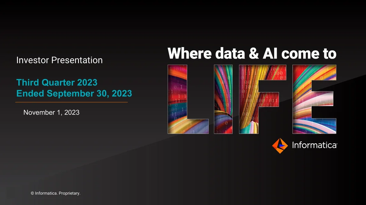 Informatica | Investor Presentation Deck | 51 slides · slide 1