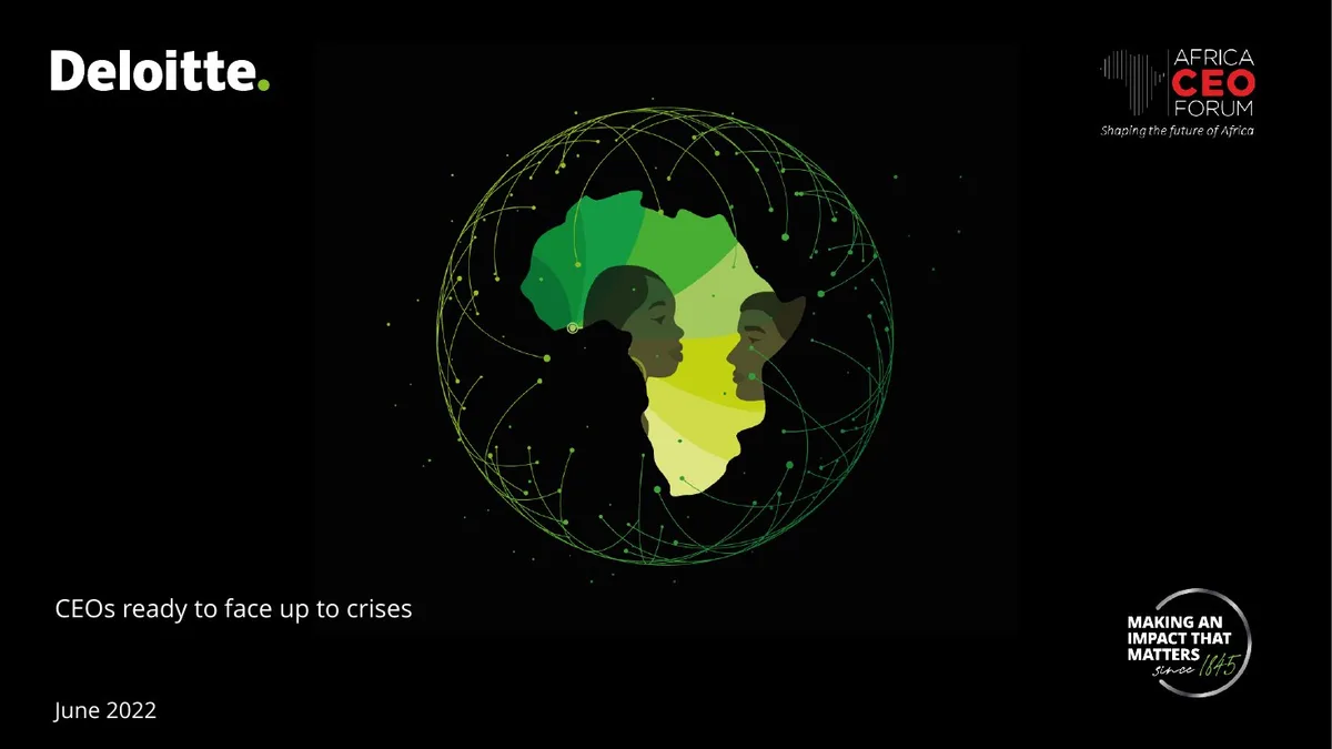 Features Deloitte and Africa CEO Forum branding.