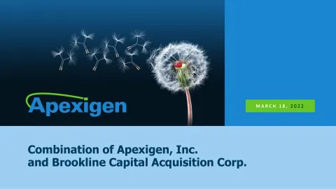 Apexigen | SPAC Presentation Deck | 28 slides