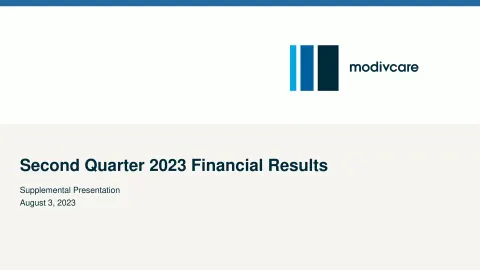 ModivCare | Results Presentation Deck | 19 slides