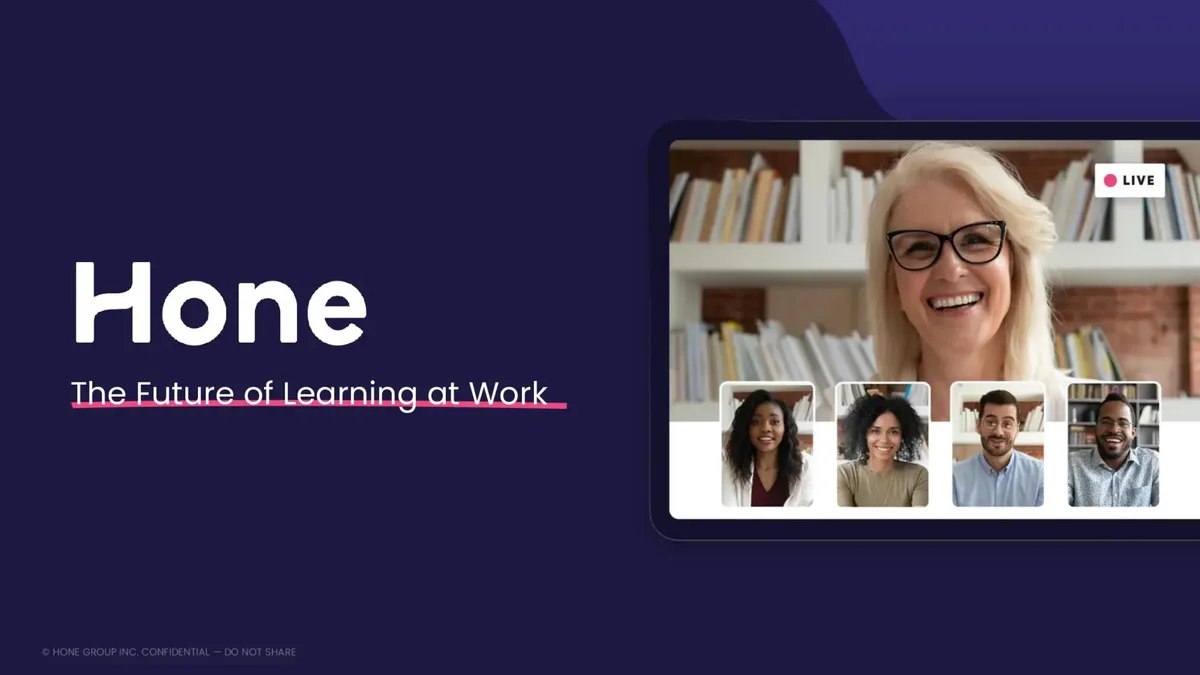 The pitch deck that workplace edtech Hone used to raise $30 million · slide 1