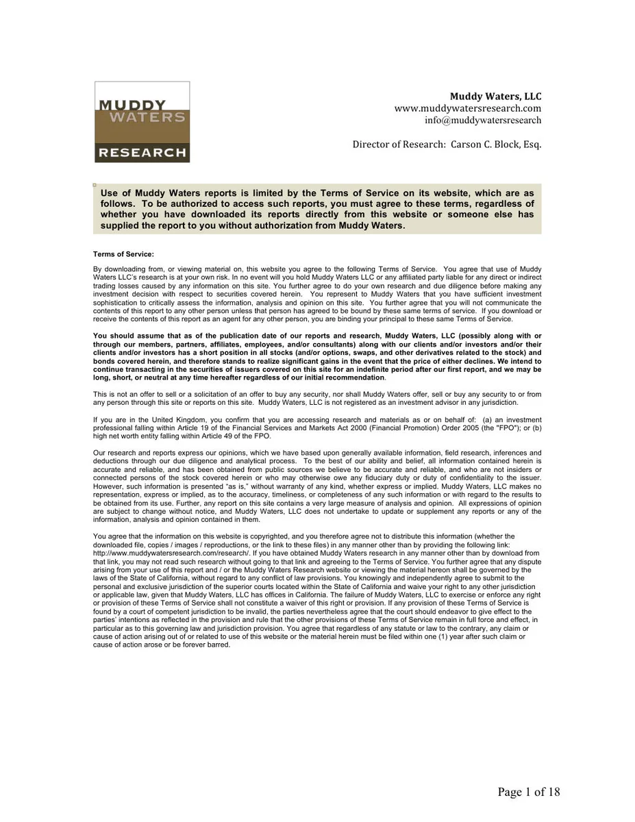 Standard legal boilerplate for investment research.