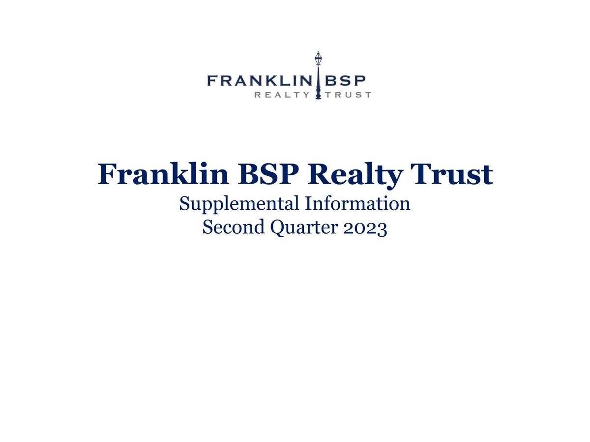 Franklin BSP Realty Trust | Results Presentation Deck | 28 slides · slide 1