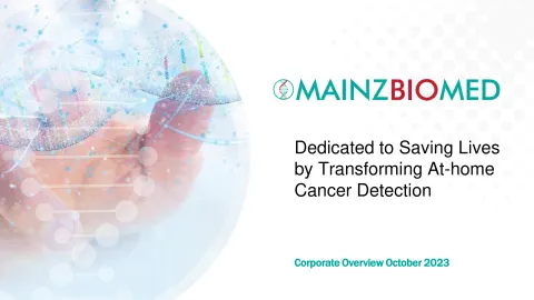 Mainz Biomed NV | Investor Presentation Deck | 27 slides