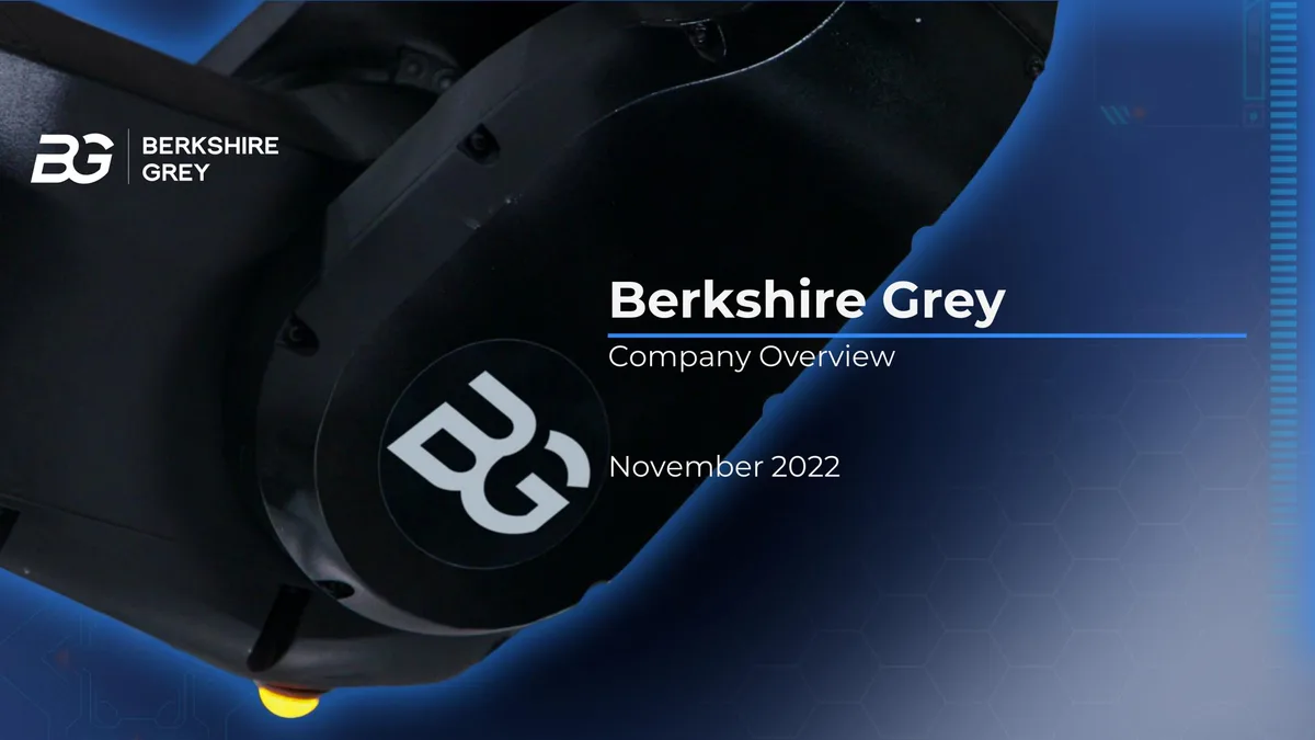 Berkshire Grey | Investor Presentation Deck | 19 slides · slide 1