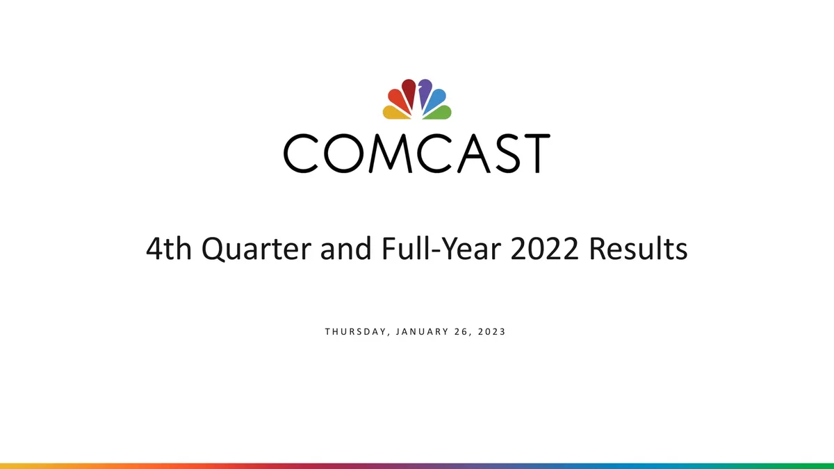 Comcast | Results Presentation Deck | 13 slides · slide 1