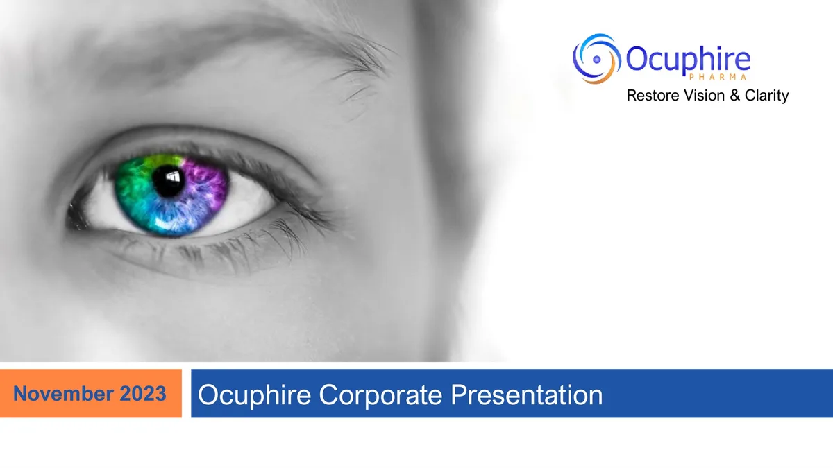 Ocuphire Pharma | Investor Presentation Deck | 42 slides · slide 1