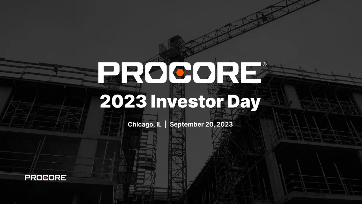 Procore | Investor Day Presentation Deck | 63 slides · slide 1