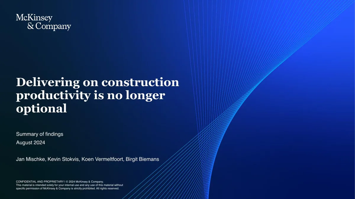Delivering on construction productivity is no longer optional · slide 1