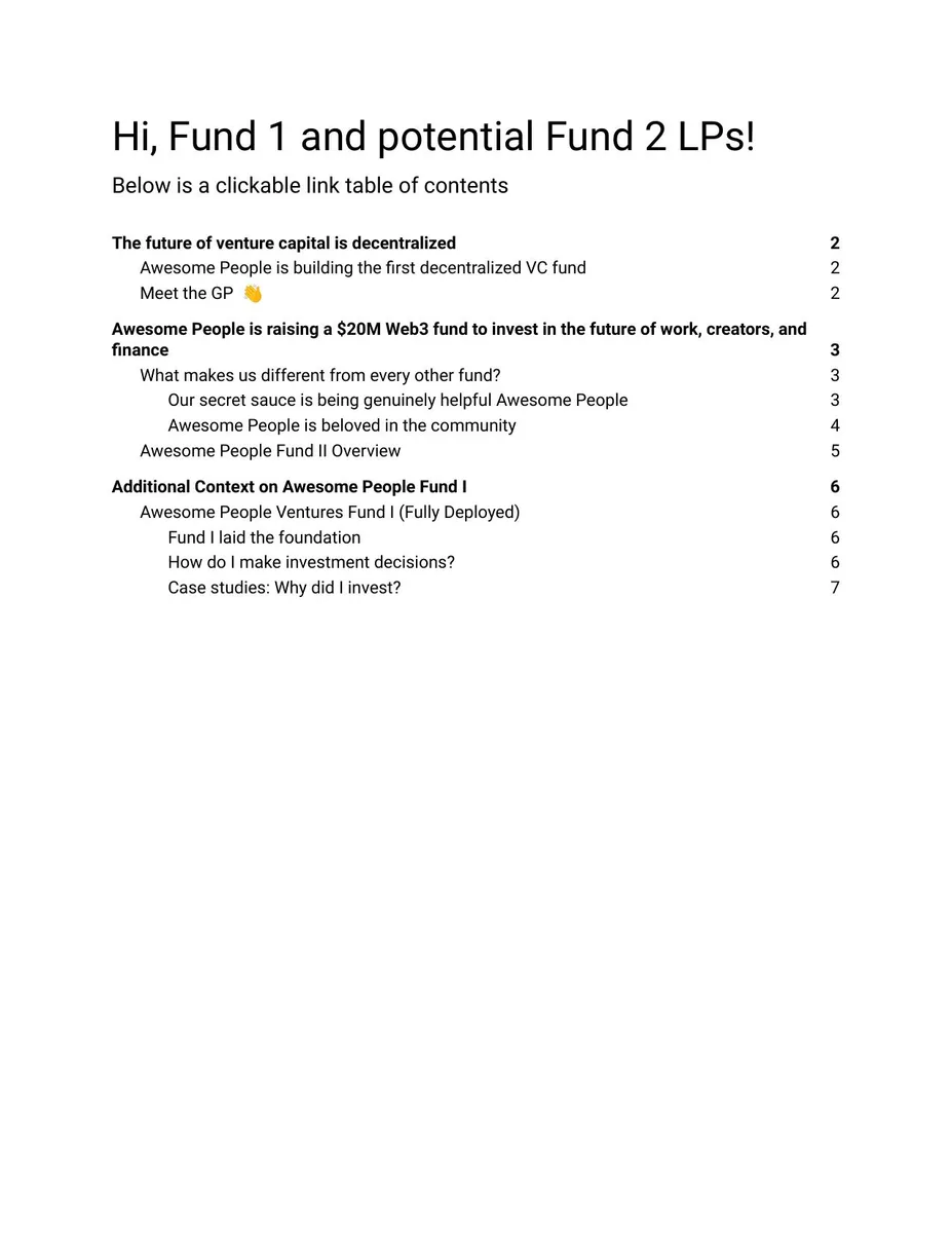 Awesome People Fund 2 Deal Memo · slide 1