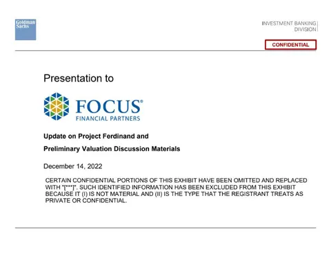 Goldman Sachs | Investment Banking Pitch Book | 51 slides