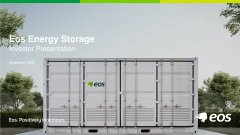 Eos Energy | SPAC Presentation Deck | 31 slides