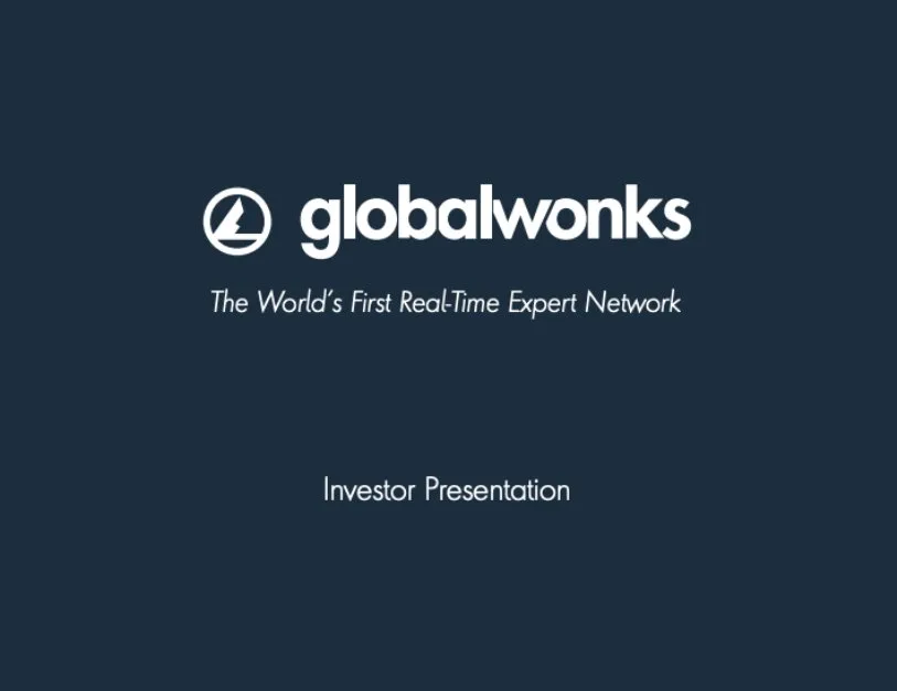 Here's an exclusive look at the pitch deck that GlobalWonks used to raise $2 million to disrupt management consulting · slide 1