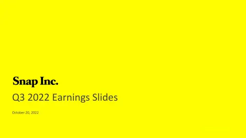 Snap Inc | Results Presentation Deck | 20 slides