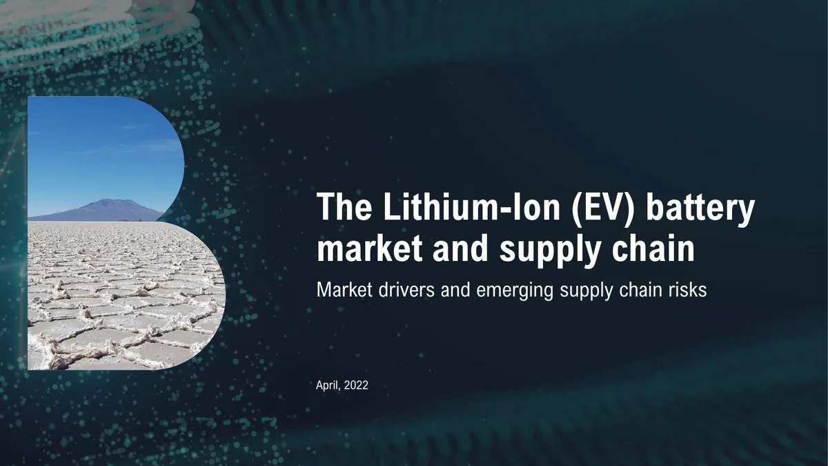 The Lithium-Ion (EV) battery market and supply chain · slide 1