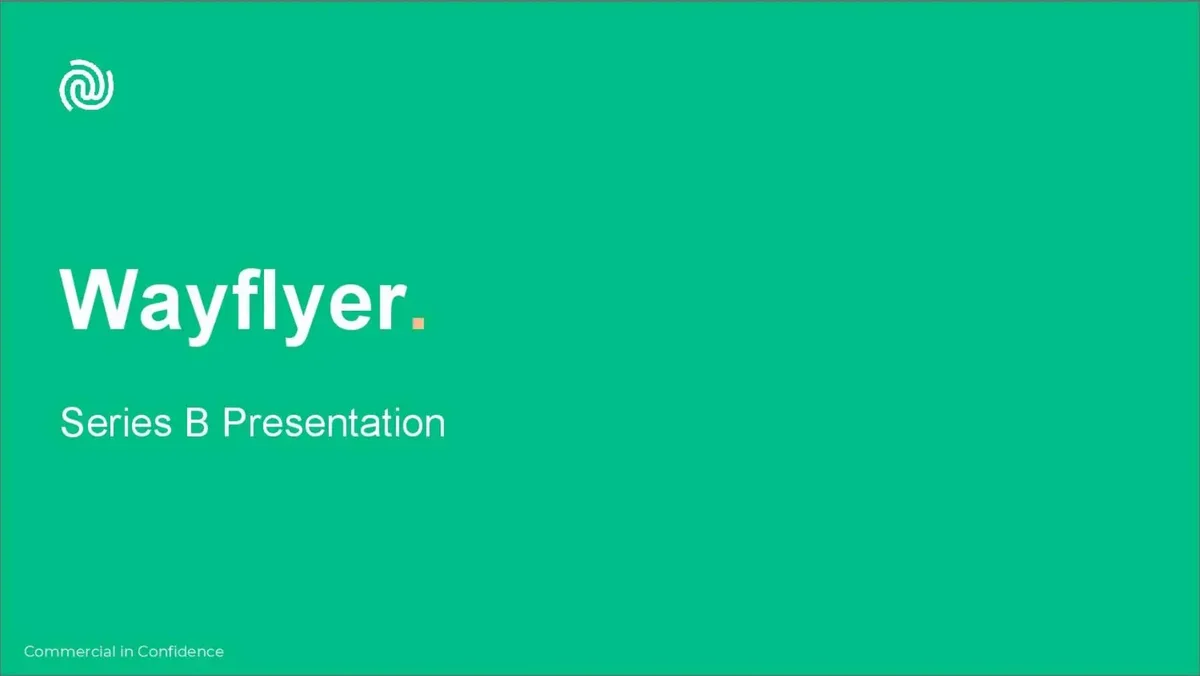 Wayflyer: Fintech used this 19-slide pitch deck to raise $150 million · slide 1