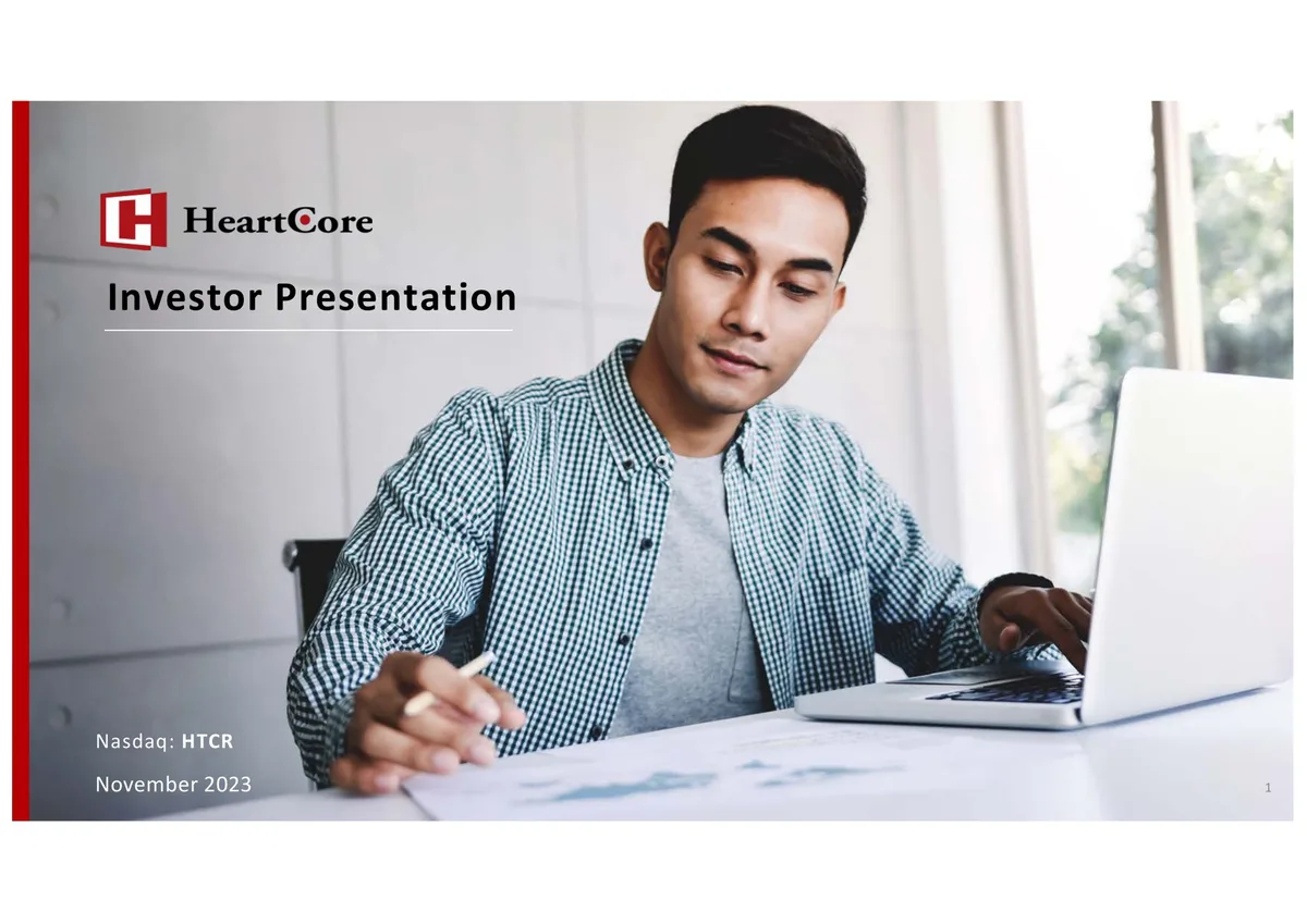 HeartCore Enterprises | Investor Presentation Deck | 18 slides · slide 1
