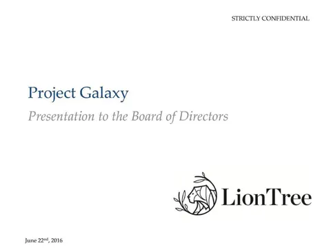 LionTree | Investment Banking Pitch Book | 25 slides