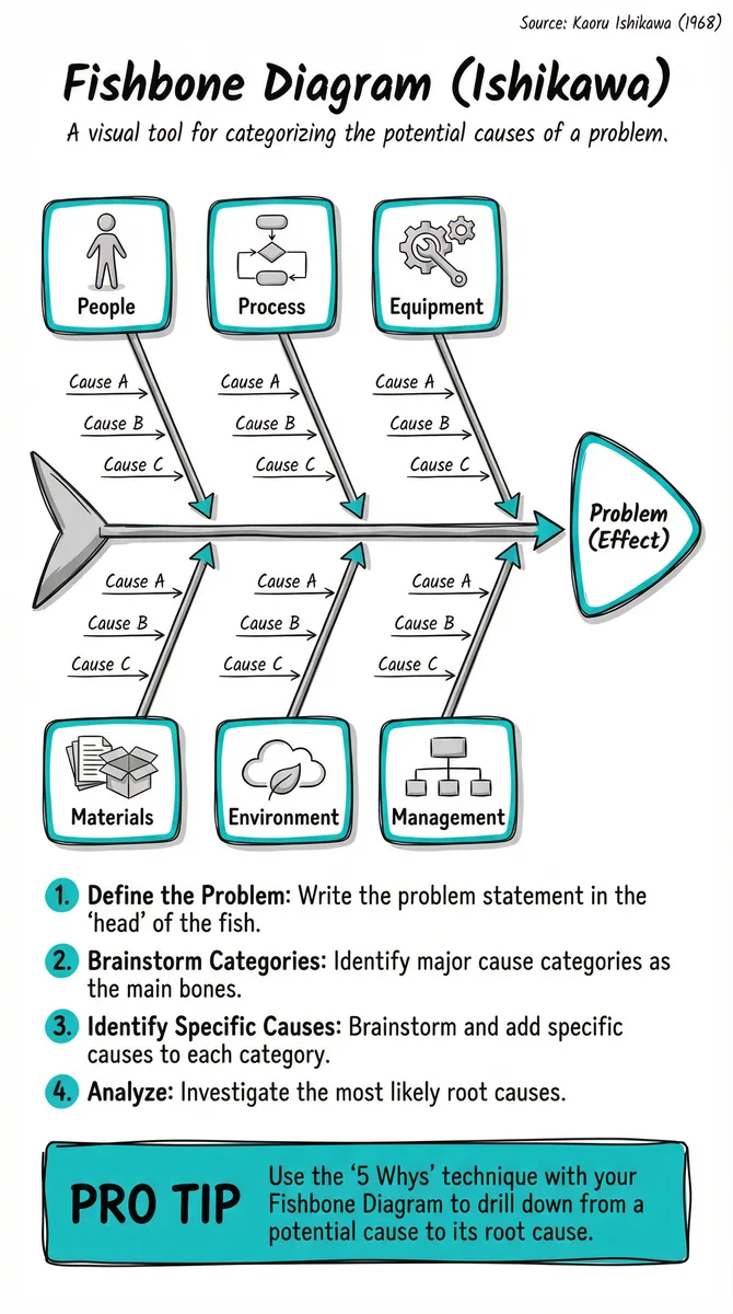 Fishbone Diagram (Ishikawa) illustration